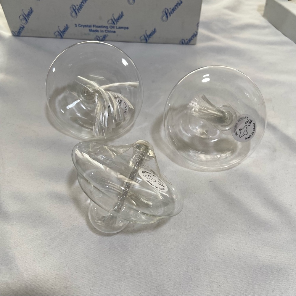 Princess House 3 Crystal floating oil lamps style 601